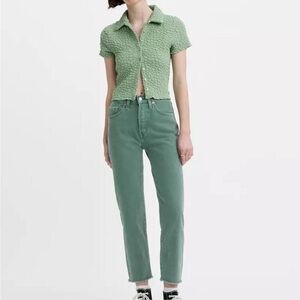 Levi’s 501 Original Cropped Green Jeans